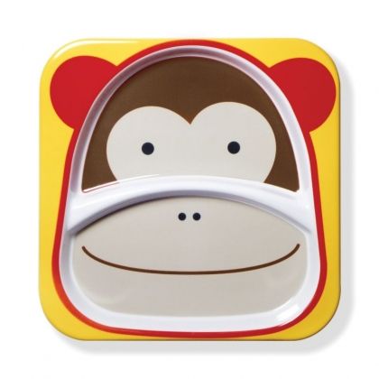 Skip Hop Детска двойна чинийка Zoo - Маймунка