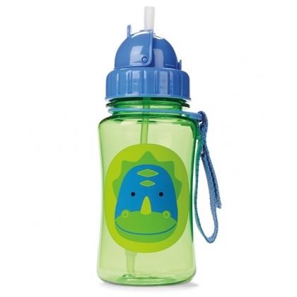 Skip Hop Детска бутилка със сламка Zoo - Динозавърче
