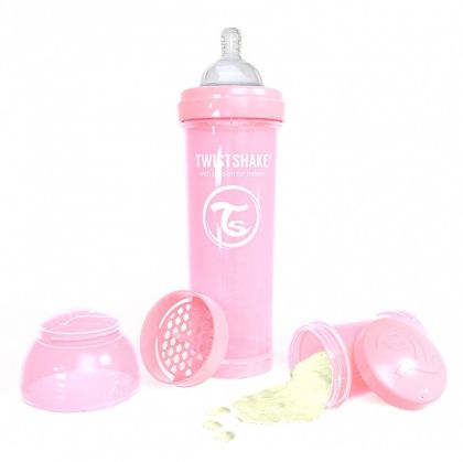 Twistshake бебешко шише антиколик 330мл., розово