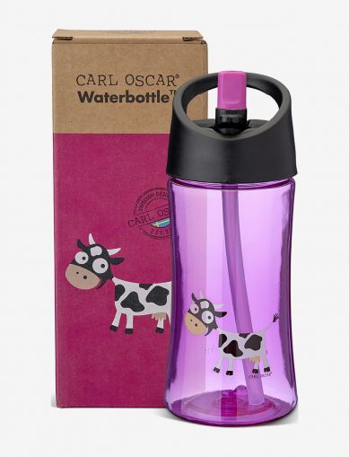 Carl Oscar бутилка за вода 350 мл. със сламка и твърд накрайник, лилава