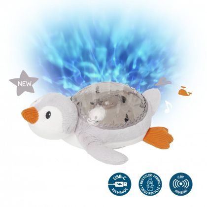 Cloud B Успокояваща играчка за бебе с мелодии и подводни прожекции Tranquil Penguin™