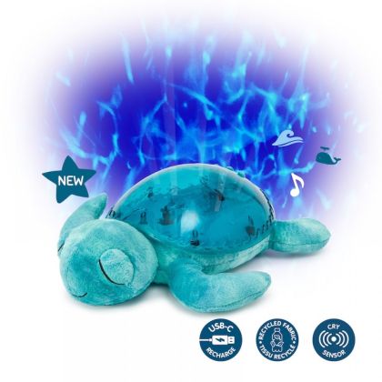 Cloud B Успокояваща играчка за бебе с мелодии и подводни прожекции Tranquil Turtle™ - Aqua