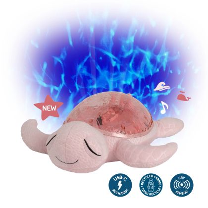 Cloud B Успокояваща играчка за бебе с мелодии и подводни прожекции Tranquil Turtle™ - Pink