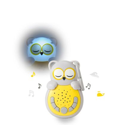 Cloud B играчка с успокояващи звуци за път Sweet Dreamz On the Go™ - Owl Grey