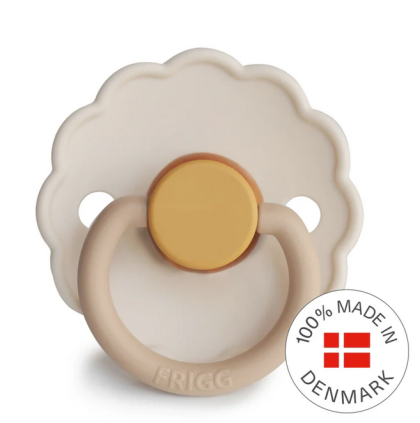 FRIGG Round Pacifier залъгалка каучук 6-18 месеца Daisy Latex Size 2 - Chamomile 