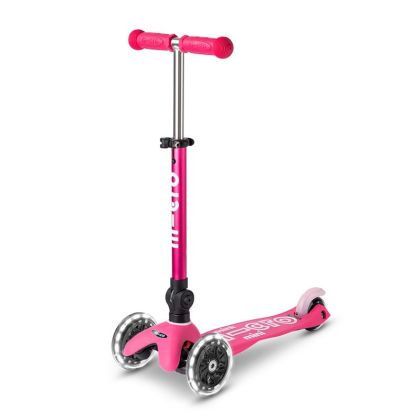 Micro Mini Deluxe Foldable LED Pink тротинетка