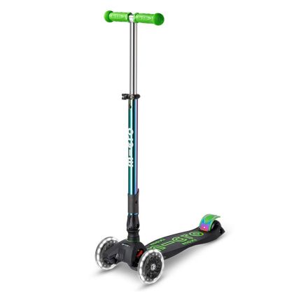Micro Maxi Deluxe Foldable LED Neochrome Green тротинетка