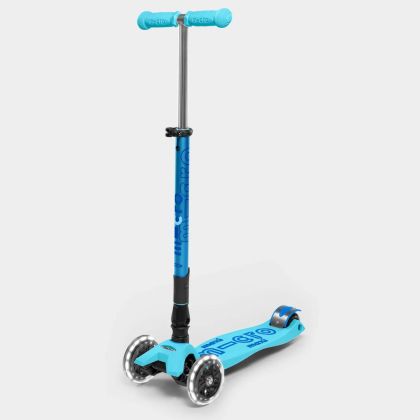 Micro Maxi Deluxe Foldable LED Bright Blue тротинетка 