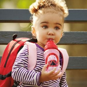 Skip Hop Детска бутилка със сламка Zoo - Калинка