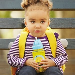 Skip Hop Детска бутилка със сламка Zoo - Пчеличка