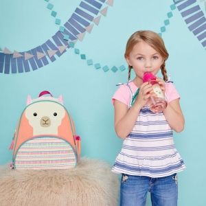 Skip Hop Детска бутилка със сламка Zoo - Лама