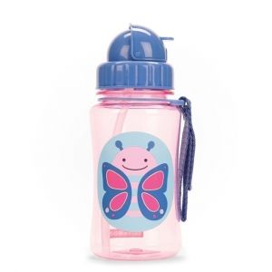Skip Hop Детска бутилка със сламка Zoo - Пеперудка