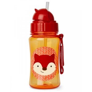 Skip Hop Детска бутилка със сламка Zoo - Лисица