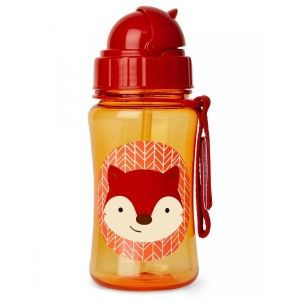 Skip Hop Детска бутилка със сламка Zoo - Лисица