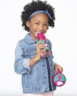 Skip Hop Детска бутилка със сламка Zoo - Фламинго