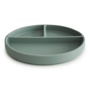 Mushie силиконова чиния с вакуум Cambridge Blue