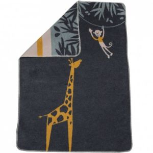 David Fussenegger одеяло Maja 75х100 "Жираф и маймунка", сиво органичен памук