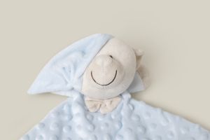 Interbaby подаръчен комплект възглавничка и кърпичка за гушкане, синьо