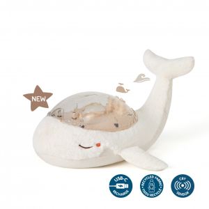 Cloud B Успокояваща играчка за бебе с мелодии и подводни прожекции Tranquil Whale™ - White