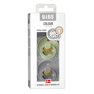 BIBS COLOUR залъгалка каучук Sage/Cloud 0-6 месеца