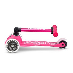 Micro Mini Deluxe Foldable LED Pink тротинетка