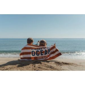 Little Dutch Детска Хавлиена Плажна Кърпа Ocean World Brown Stripe 