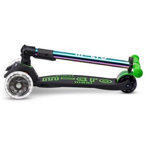Micro Maxi Deluxe Foldable LED Neochrome Green тротинетка
