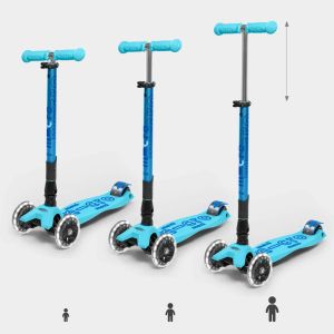 Micro Maxi Deluxe Foldable LED Bright Blue тротинетка 