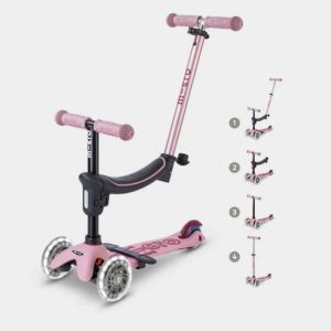 Micro Mini2Grow Deluxe LED Dusty Rose тротинетка 4 в 1