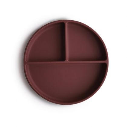 Mushie силиконова чиния с вакуум Woodchuck