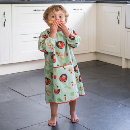 Tidy Tot дълъг лигавник Coverall с джоб и ръкави Pistachio Green