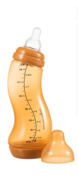Difrax S-образно шише за хранене Natural 250ml. Pumpkin