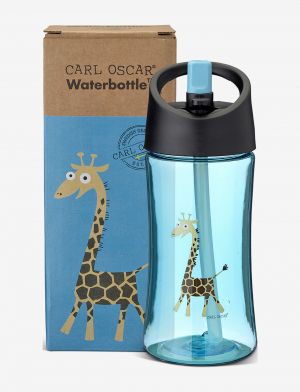Carl Oscar бутилка за вода 350 мл. със сламка и твърд накрайник, тюркоазена