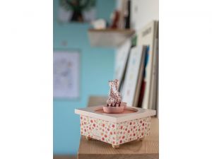 Дървена музикална кутия Жирафчето Софи, pink