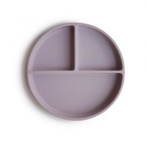 Mushie силиконова чиния с вакуум Soft Lilac