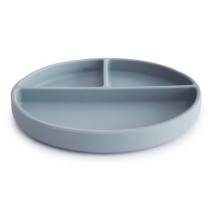 Mushie силиконова чиния с вакуум Powder Blue