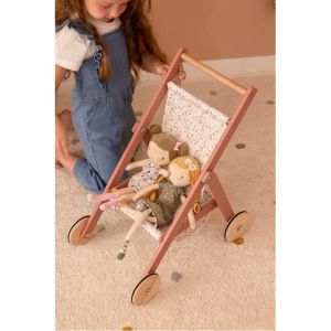 Little Dutch Дървена количка за кукли Flowers & Butterflies