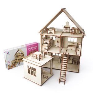 Woodpy Къща за кукли с мебели