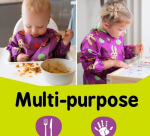 Tidy Tot дълъг лигавник Coverall с джоб и ръкави Plum Purple