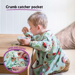 Tidy Tot дълъг лигавник Coverall с джоб и ръкави Pistachio Green