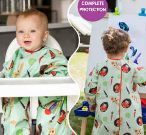 Tidy Tot дълъг лигавник Coverall с джоб и ръкави Pistachio Green