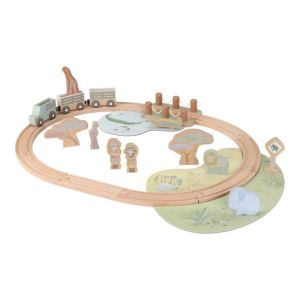 LITTLE DUTCH Дървено Влакче с Релси - Safari Friends